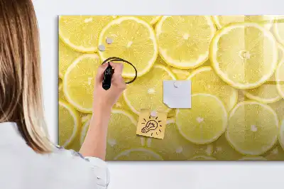 Magnetic marker board lemon slices design