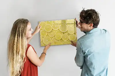 Magnetic marker board lemon slices design