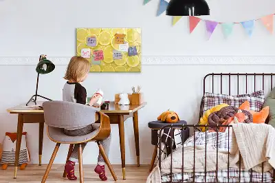 Magnetic marker board lemon slices design