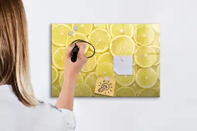 Magnetic marker board lemon slices design