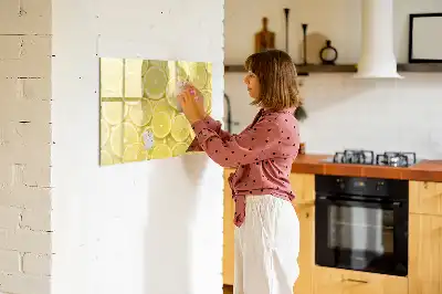 Magnetic marker board lemon slices design