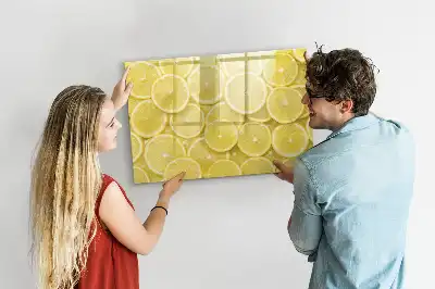 Magnetic marker board lemon slices design