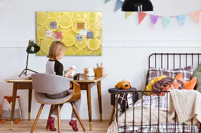 Magnetic marker board lemon slices design