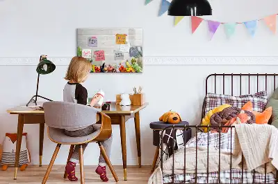 Magnetic marker board featuring a table with vegetables
