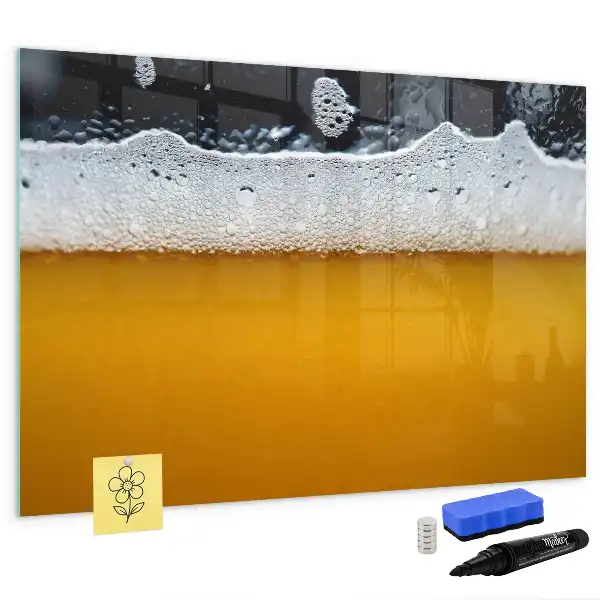 Magnetic glass dry erase board beer tap shaped