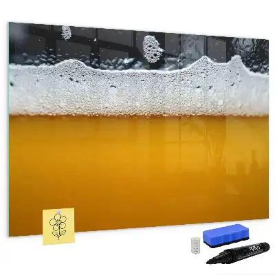 Magnetic glass dry erase board beer tap shaped