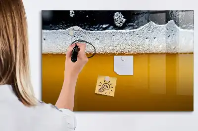 Magnetic glass dry erase board beer tap shaped