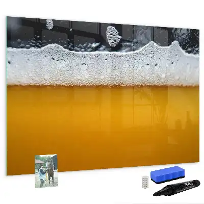 Magnetic glass dry erase board beer tap shaped
