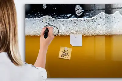 Magnetic glass dry erase board beer tap shaped