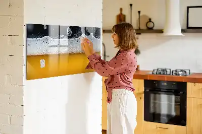 Magnetic glass dry erase board beer tap shaped