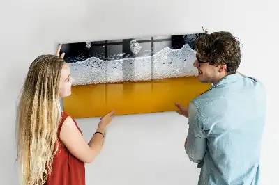 Magnetic glass dry erase board beer tap shaped