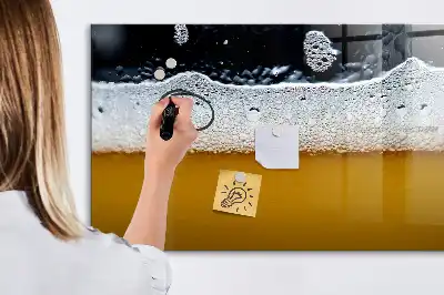 Magnetic glass dry erase board beer tap shaped
