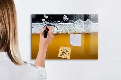 Magnetic glass dry erase board beer tap shaped