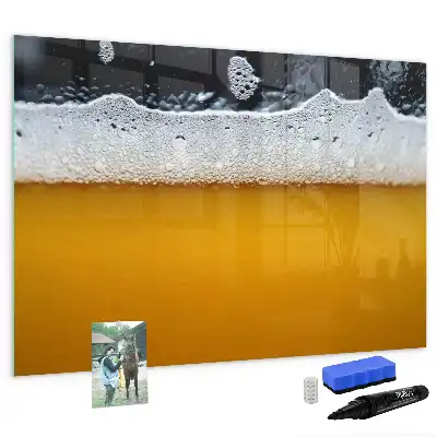 Magnetic glass dry erase board beer tap shaped