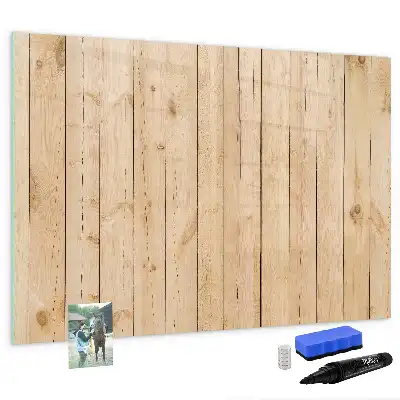 Magnetic glass dry erase board with wooden frame