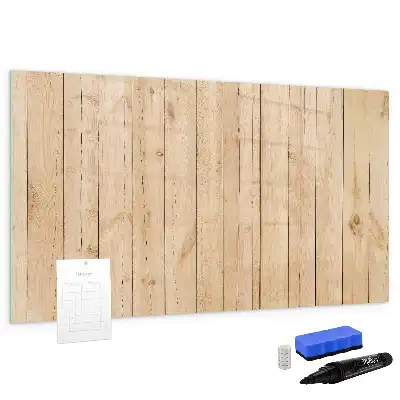 Magnetic glass dry erase board with wooden frame