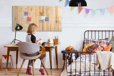 Magnetic glass dry erase board with wooden frame