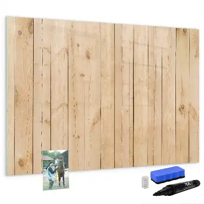 Magnetic glass dry erase board with wooden frame