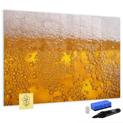 Magnetic glass dry erase board beer design
