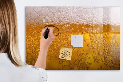 Magnetic glass dry erase board beer design