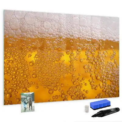 Magnetic glass dry erase board beer design