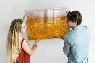 Magnetic glass dry erase board beer design