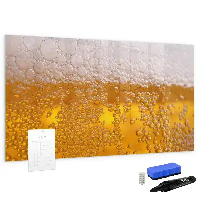 Magnetic glass dry erase board beer design