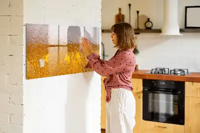 Magnetic glass dry erase board beer design