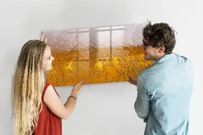 Magnetic glass dry erase board beer design