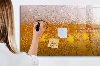 Magnetic glass dry erase board beer design