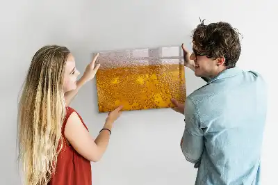 Magnetic glass dry erase board beer design
