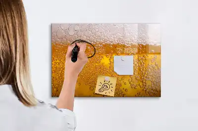 Magnetic glass dry erase board beer design