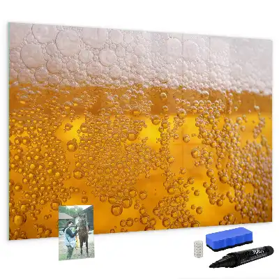 Magnetic glass dry erase board beer design