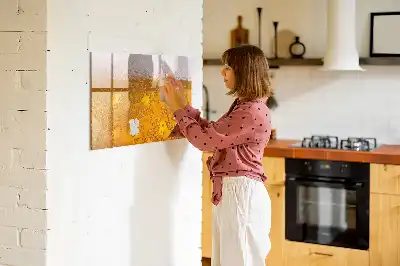 Magnetic glass dry erase board beer design
