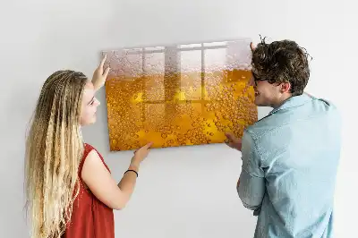 Magnetic glass dry erase board beer design