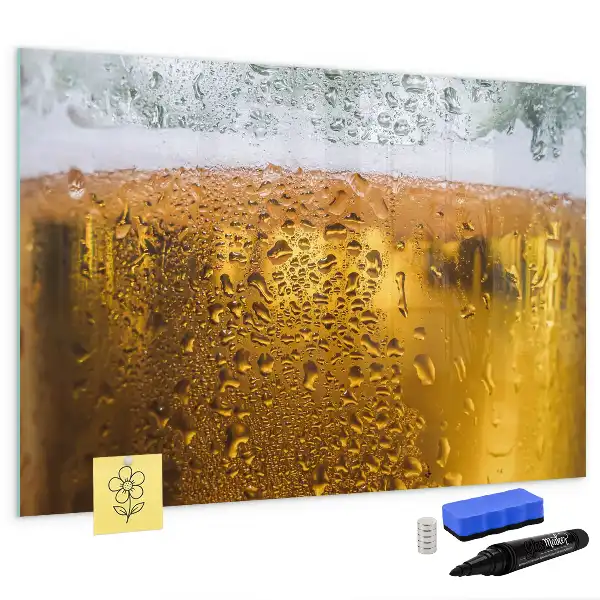 Magnetic glass dry erase board beer mug