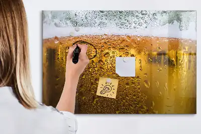 Magnetic glass dry erase board beer mug