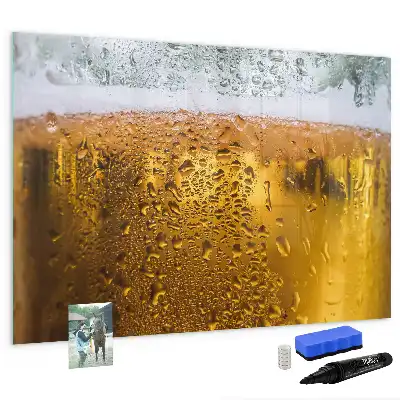 Magnetic glass dry erase board beer mug
