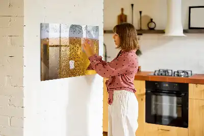 Magnetic glass dry erase board beer mug