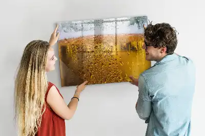Magnetic glass dry erase board beer mug