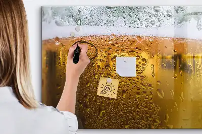 Magnetic glass dry erase board beer mug