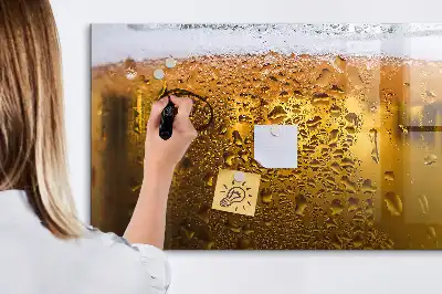 Magnetic glass dry erase board beer mug
