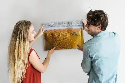 Magnetic glass dry erase board beer mug