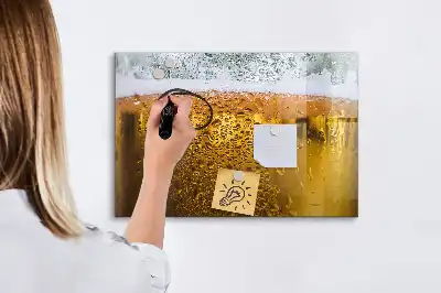 Magnetic glass dry erase board beer mug