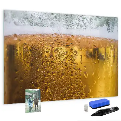 Magnetic glass dry erase board beer mug