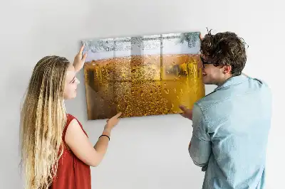 Magnetic glass dry erase board beer mug