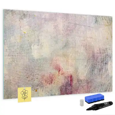 Magnetic glass dry erase board painted abstraction design