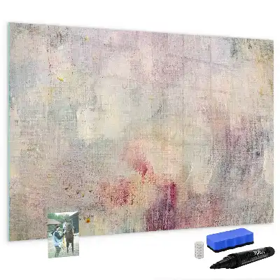 Magnetic glass dry erase board painted abstraction design