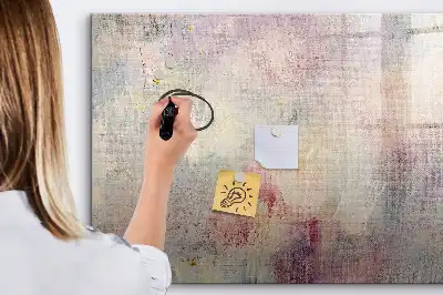 Magnetic glass dry erase board painted abstraction design