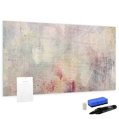 Magnetic glass dry erase board painted abstraction design